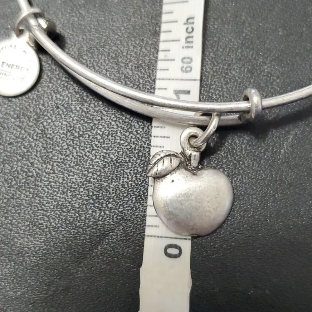 Alex and Ani silver tone apple bracelet 7.5